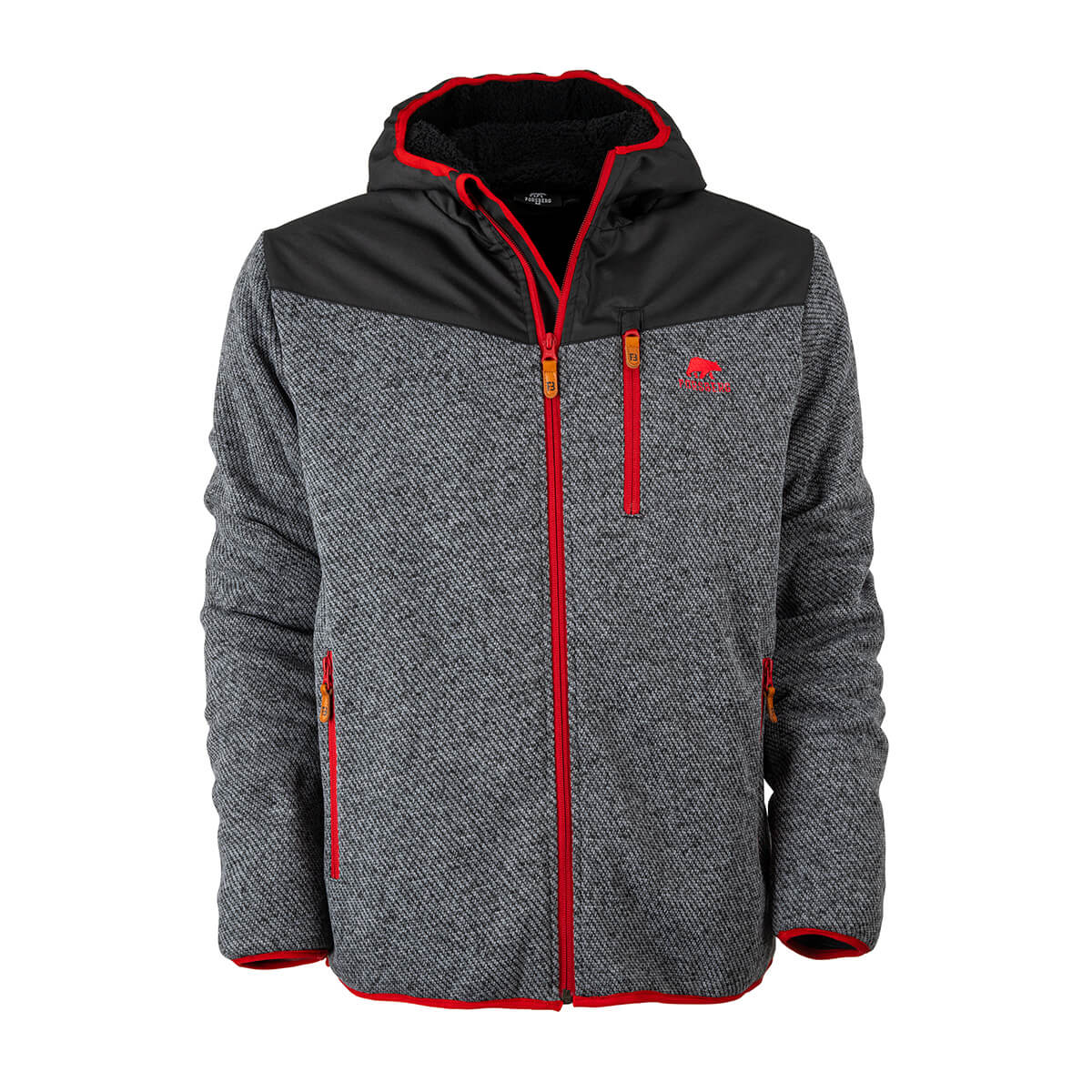 FORSBERG Alrik II Strickfleece Jacke mit Kapuze anthrazit Strick Fleece 