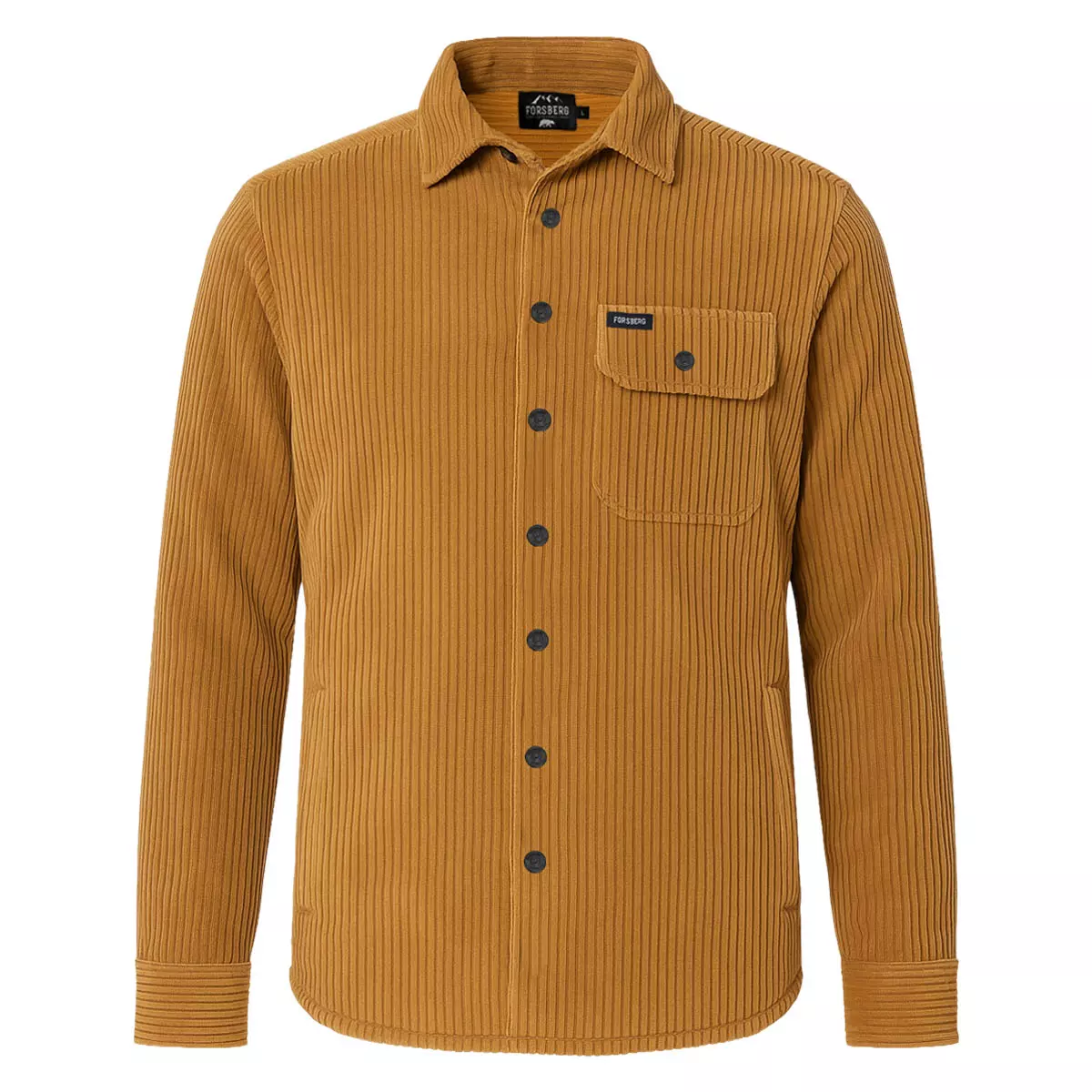 FORSBERG gefüttertes Cordhemd, linke Brusttasche mit Patch - 1