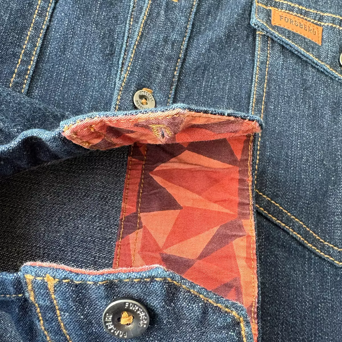 FORSBERG robustes Jeanshemd mit farbigem Ausputz - 11