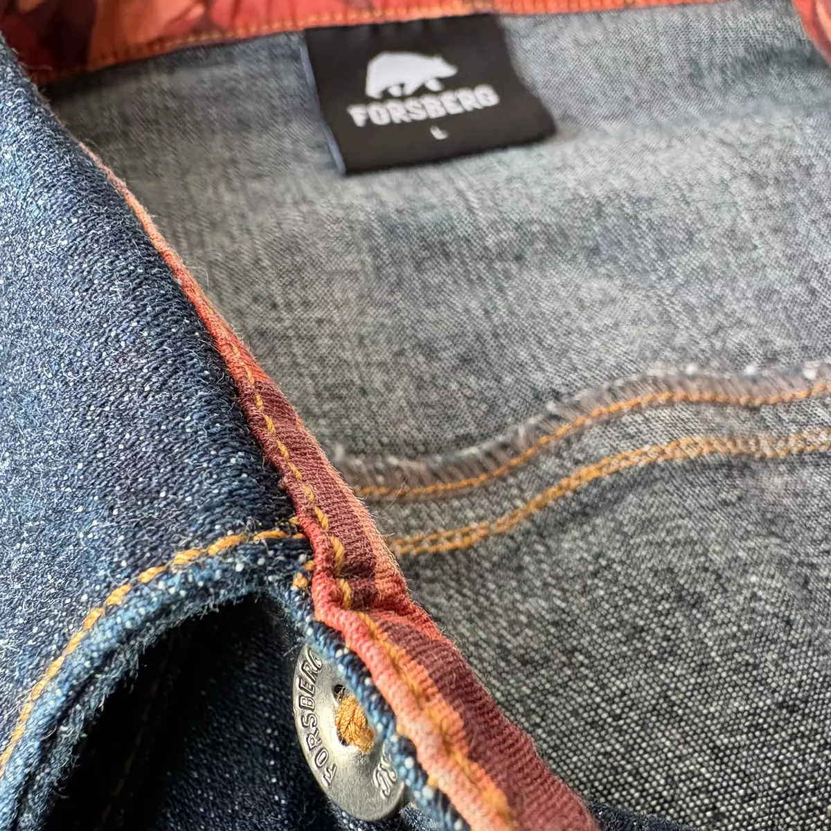 FORSBERG robustes Jeanshemd mit farbigem Ausputz - 9