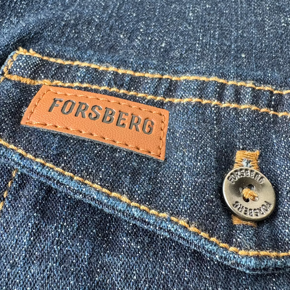 FORSBERG robustes Jeanshemd mit farbigem Ausputz - 10